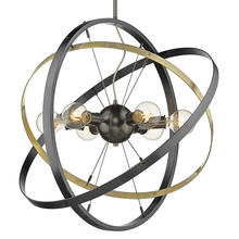 Golden 7936-6 BS-AB-BS - Atom 6 Light Chandelier